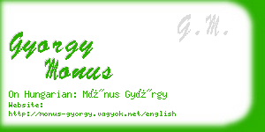 gyorgy monus business card